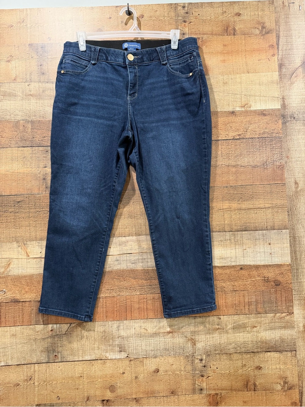 Democracy Absolution Dark Indigo Cropped Jeans W Slimming Abdominal Panel Sz 20W